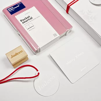 Jadeco / Vattern notebook 平紋皮革筆記本 聖誕禮盒 附印章 A6 橫線內頁玫瑰色