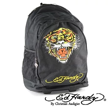 ED Hardy 印花虎王三層拉桿旅行背包