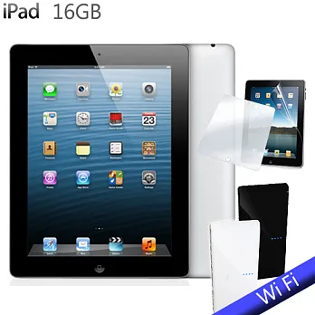 NEW IPAD 4(台灣公司貨) Wi-Fi 版 16GB+ 行動電源+保護貼黑