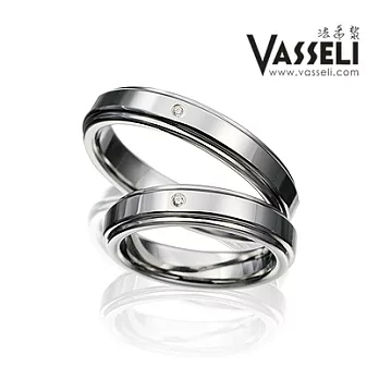 VASSELI ◤真愛奇蹟◢ 鎢鋼鑽石戒(男)國際圍13號