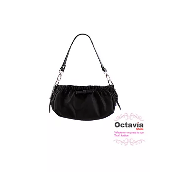 【Octavia】小情人。蝴蝶結皺皺蛋餃包 - 戀黑