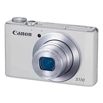 【Canon】 S110 F2.0大光圈類單眼(公司貨)+SDHC 32G+專用電池X2+清潔組+保護貼+桌上型腳架+讀卡機+原廠相機套+手工包-白色