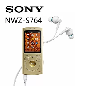 SONY NWZ-S764 8GB Walkman專業美型隨身聽（迷戀金）【公司貨】送SONY皮質手環帶.