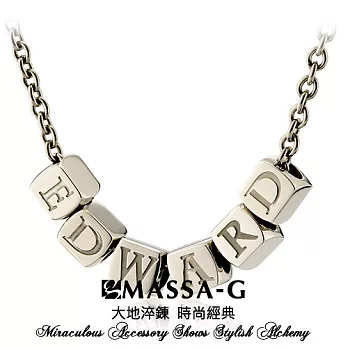 MASSA-G DECO系列【字言字語Alphabet】純鈦項鍊(6字組)S-45cm
