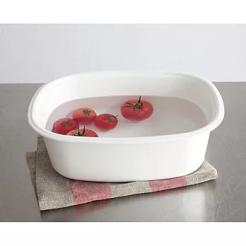 《野田琺瑯》多用途蔬果清洗盆‧橢圓形款白色