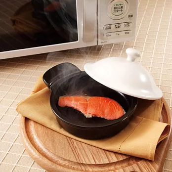 《夢幻廚房》微波耐熱陶燒烤盤‧迷你款白色