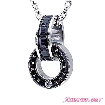 AmourS&T艾摩兒 幸福依偎 鋼項鍊(男)黑色