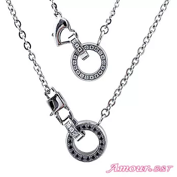 AmourS&T艾摩兒 幸福相扣-對墬黑+銀