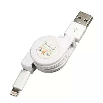 Lightning充電傳輸伸縮捲線for iPhone 5/iPad mini/iPad4