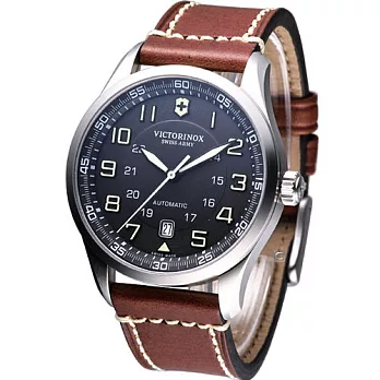 Victorinox Airboss 瑞士維氏 飛行家系列皮帶腕錶-(VISA-241507)黑面