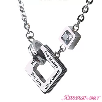 AmourS&T艾摩兒 真愛相扣 鋼項鍊(男)銀色