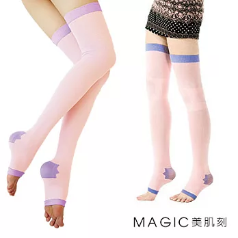 Magic美肌刻-180丹夜寢專用美腿睡眠襪粉色