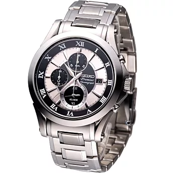 SEIKO Premier系列 新古典主義尊榮腕錶7T62-0JW0G黑+灰SNAF17J1