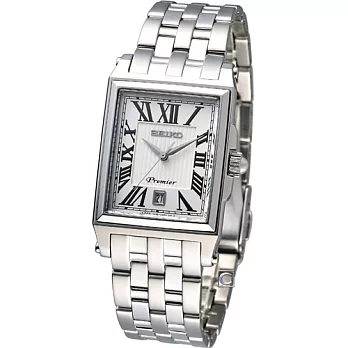 SEIKO Premier系列英倫時尚腕錶 7N32-0DS0S 白面鋼帶 SKK715J1
