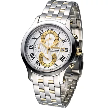 SEIKO Premier系列 雙逆跳計時腕錶7T85-0AC0KS雙色款SPC068J1