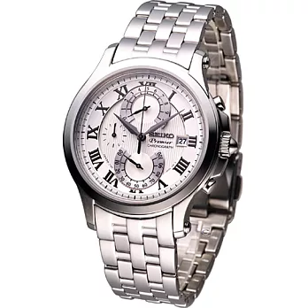 SEIKO Premier系列 雙逆跳計時腕錶-(7T85-0AC0S)SPC065J1