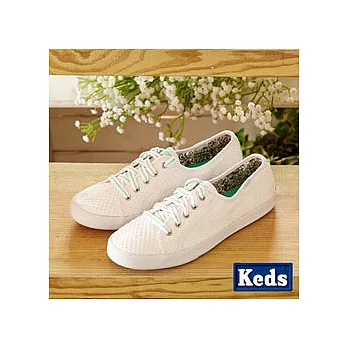 KEDS ☆ 網球壓紋純棉帆布運動鞋 -5.5刷刷白