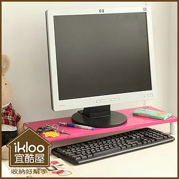 【ikloo】省空間桌上鍵盤架螢幕架-桃粉色桃粉色