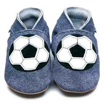 英國製Inch Blue，真皮手工學步鞋禮盒，Football-Denim(6~12M)