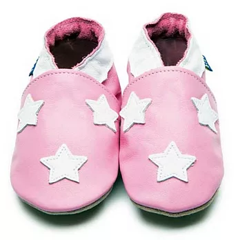 英國製Inch Blue，真皮手工學步鞋禮盒，Stardom-Baby Pink/White(6~12M)