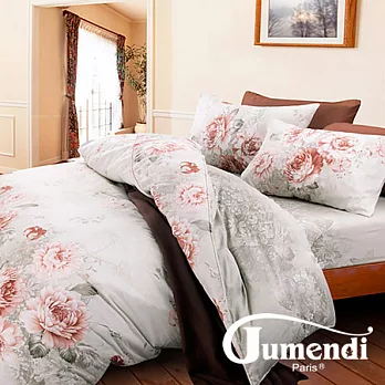 【Jumendi-典藏花彩】加大四件式精梳棉兩用被床包組