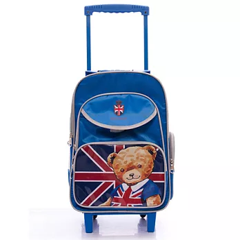 【泰迪熊】輕巧安全拉桿書包(天藍色)天藍色