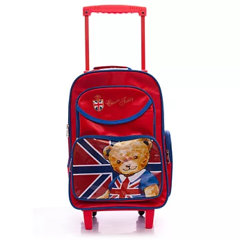 【泰迪熊】輕巧安全拉桿書包(亮紅色)亮紅色