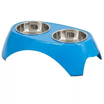 美國Petmate 彩色繽紛雙碗(5色)藍色