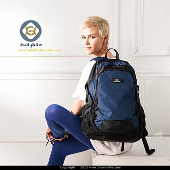 HWAGUAN 超輕透氣平板背包_藍色藍