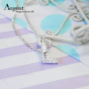 【ARGENT銀飾】「純銀-金蔥-立體字母L」16吋純銀項鍊