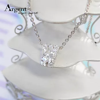 【ARGENT銀飾】「純銀-金蔥-立體字母W」18吋純銀項鍊