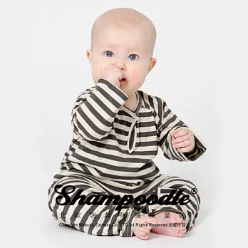 瑞典有機棉童裝Shampoodle軟條紋連身衣70黑色