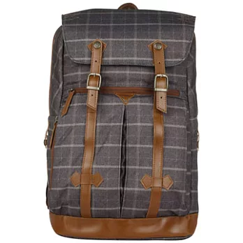 OUTDOOR 復古學院格紋電腦包-灰格紋