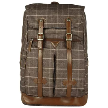 OUTDOOR 復古學院格紋電腦包-棕色格紋