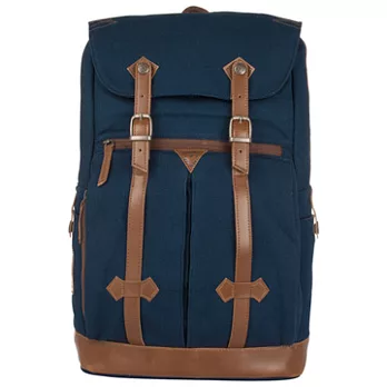 OUTDOOR 復古學院帆布電腦包-藍/大