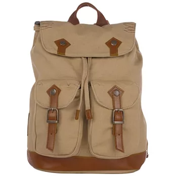 OUTDOOR 復古學院帆布電腦包-卡其/小