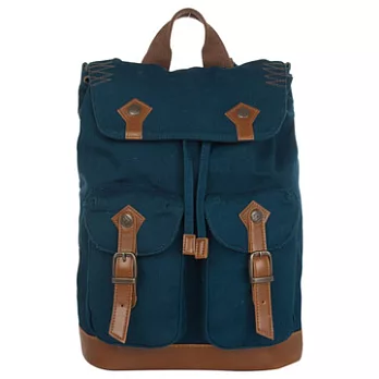 OUTDOOR 復古學院帆布電腦包-藍/小