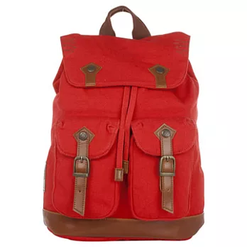 OUTDOOR 復古學院帆布電腦包-紅/小