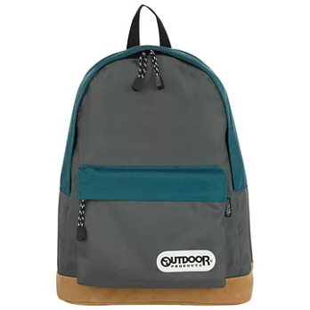 OUTDOOR 創意拼貼灰綠雙色後背包-灰綠