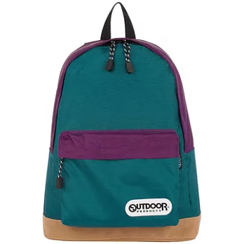 OUTDOOR 創意拼貼藍紫雙色後背包-藍紫