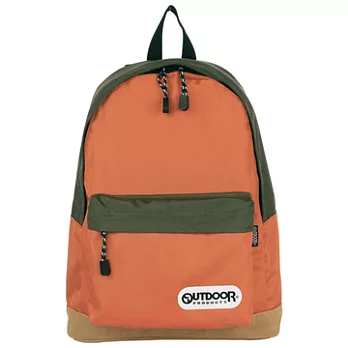 OUTDOOR 創意拼貼橘綠雙色後背包-橘綠