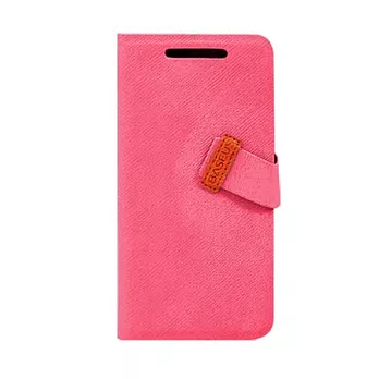 BASEUS_HTC New One 信仰側翻手機皮套玫瑰紅