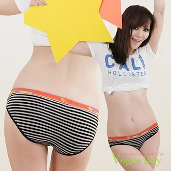 【Vogue Lady】橘邊條紋三角褲(黑橫條)M黑橫條