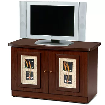 《Homelike》自然風味雙門電視櫃-胡桃木紋