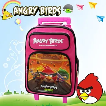 【Angry Birds】憤怒鳥㊣版授權 經典三段式拉桿四層後背書包(粉)粉