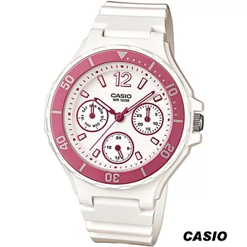 CASIO 運動甜心亮彩腕錶 LRW-250H-4A 桃紅桃紅