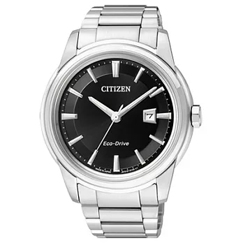 CITIZEN曙光榮耀日期都會腕錶(銀黑-大)