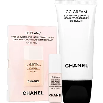 CHANEL 香奈兒 全效完美修飾CC霜SPF30(#20)(30ml)+妝前乳(#10)(2.5ml)