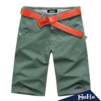 【HeHa】夏季韓版男式純棉休閒短褲(共三色)29綠色