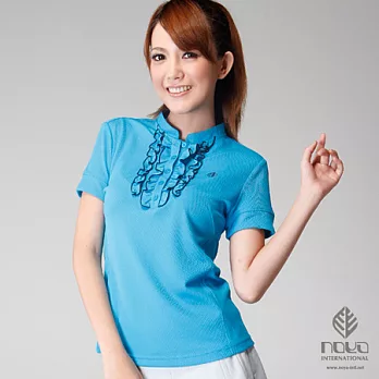 【NOYA】女鍺纖維荷葉邊吸濕快乾典雅立領衫(#0N9A13W-1-24)S土耳其藍